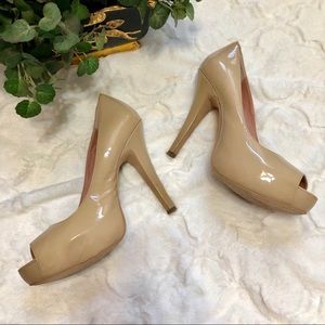 Vince Camuto Nude Patent Leather Heels